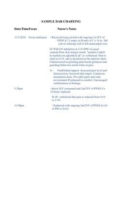 Easy Dar Note Example DAR Charting Examples for Nurses | PDF | Pain | Medical Specialties