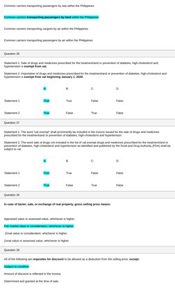 Common carriers transporting passengers by sea within the Philippines
Common carriers transporting passengers by land within