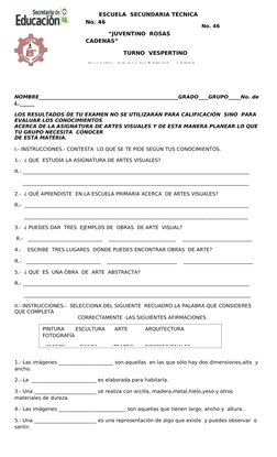 ESCUELA   SECUNDARIA  TÉCNICA  No. 46 
NOMBRE________________________________________________________GRAD