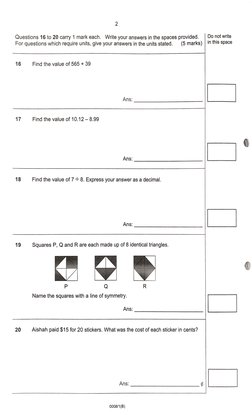 2021 PSLE Math Paper With Answers | PDF