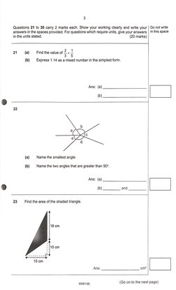 2021 PSLE Math Paper With Answers | PDF