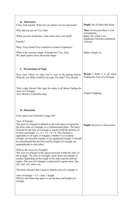 B. Motivation
Class, look around. What can you observe in our classroom? 
Why did you say so? Yes, Mao
When you saw banderita