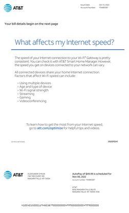 Att Bill | PDF | Cheque | At&T