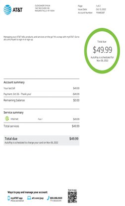 Att Bill | PDF | Cheque | At&T