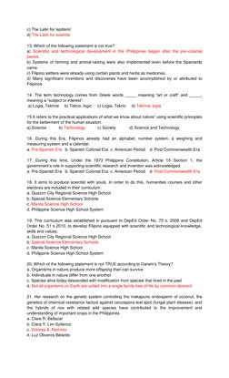 STS Midterm Exam Review Guide | PDF | Id | Science