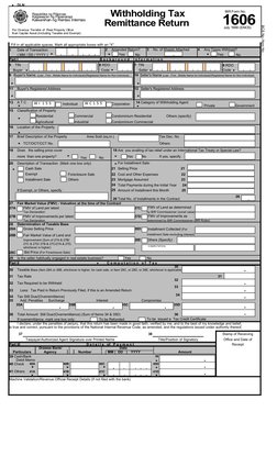 BIR Form 1606: Withholding Tax Return | PDF | Sales | Taxes