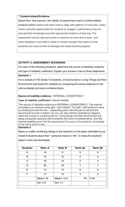 * Content-related Evidence
Based from  this scenario, the validity of assessment used is content-related 
evidence which impl