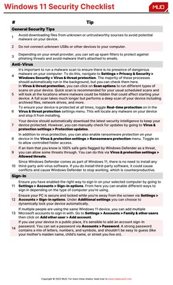 Windows 11 Security Checklist, 2022 | PDF | Internet Privacy | Security