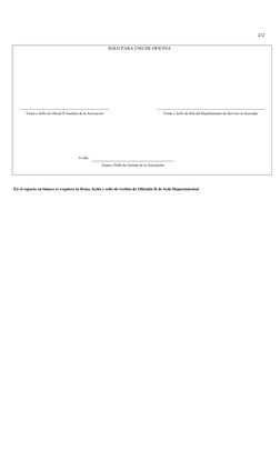 Firma y Sello de Oficial II Analista de la Asociación
Firma y Sello de Jefe del Departamento de Servicio al Asociado
Firma y