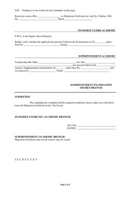 Migration Certificate Form.pdf Migration Certificate | PDF | Educational Stages | Qualifications