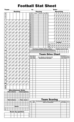 Football Stat Sheet Template | PDF | National Football League Seasons ...