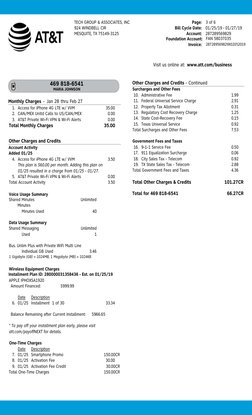 AT&T Bill | PDF | Fee | At&T