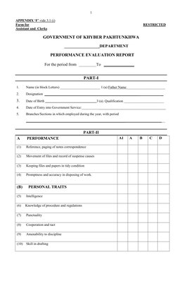 KPK ACR Form for Assistants & Clerks | PDF