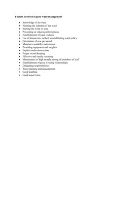 Effective Ward Management in Nursing | PDF | Nursing | Hospital