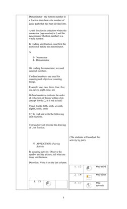 Grade 2 Unit Fraction Lesson Plan | PDF | Numbers | Arithmetic