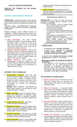 Understanding Prof Ed Curriculum | PDF