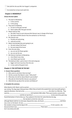 Manderley Chapter One Book Club Questions for