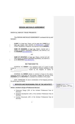 Design and Build Agreement Philippines | PDF | Bathroom | Architect