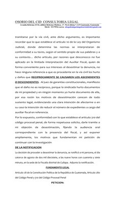 OSORIO DEL CID  CONSULTORIA LEGAL
        Avenida Reforma 15-54, edificio Reforma Obelisco,  2º. Nivel oficina 7, Z.9 Guatema