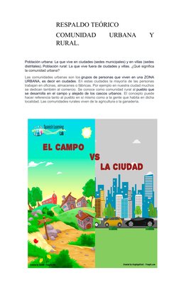 RESPALDO TEÓRICO
COMUNIDAD
 
URBANA
 
Y
RURAL.
Población urbana: La que vive en ciudades (sedes municipales) y en villas (sed