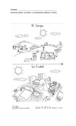 NOMBRE: _______________________________________________
INSTRUCCIONES. COLOREA  LA COMUNIDAD URBANO Y RURAL.
