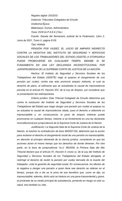 Amparo por Negativa de Pensión IMSS | PDF | Caso de ley | Debido al proceso