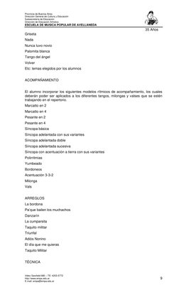 Provincia de Buenos Aires 
Dirección General de Cultura y Educación 
Subsecretaría de Educación 
Dirección de Educación Artís