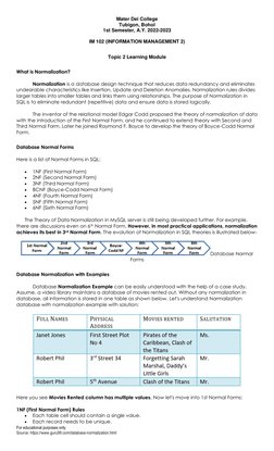 Database Normalization Overview and Forms | PDF | Databases ...