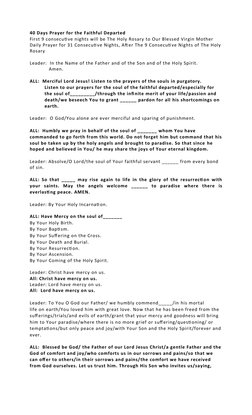 40 Days Prayer for the Departed Souls | PDF | Jesus | God The Father