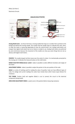 Multimeter Parts and Functions Explained | PDF | Electrical Network ...