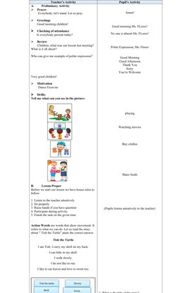 Grade 1 Lesson Plan: Action Words | PDF | Teachers | Lesson Plan