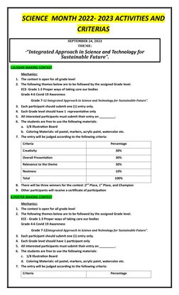 Science Month 2022-2023 Activities Guide | PDF | Games & Activities ...