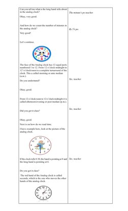Kindergarten Analog Clock Lesson Plan | PDF | Clock | Lesson Plan