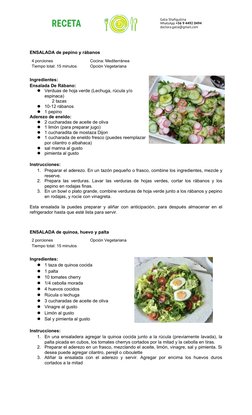 ENSALADA de pepino y rábanos
4 porciones
Tiempo total: 15 minutos
Cocina: Mediterránea  
Opción Vegetariana
Ingredientes:
Ens