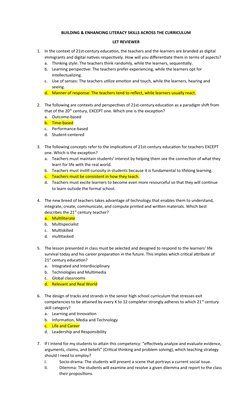 Enhancing 21st Century Literacy Skills | PDF | Learning | Literacy