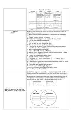 Grade 6 Science 4th Quarter Lesson Plan | PDF | Planets | Solar System