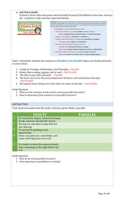 Teaching Parallel Structure in Grade 8 | PDF | Curriculum | Learning