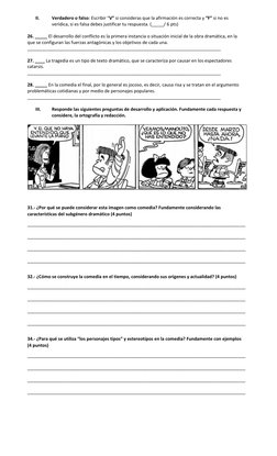 II. 
Verdadero o falso: Escribir “V” si consideras que la afirmación es correcta y “F” si no es 
verídica, si es falsa de