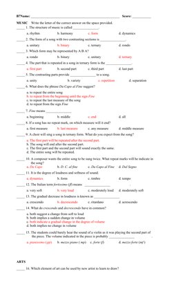 Music and Arts Quiz Questions | PDF | Hand