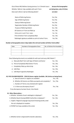 Out of these ANC Mothers having previous 1 or 2 female issues –      because No Sonographies 
Whether  Referral  slips availa