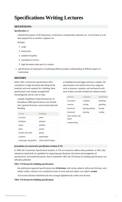 Specifications Writing Lectures
1
Specifications Writing Lectures
DEFINITIONS
Specification (n)
a detailed description of the