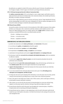 Specifications Writing Lectures
2
the publication was updated to include 1010 sections within the same 16 divisions. the publ