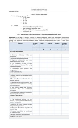 Cloud Storage Effectiveness Survey | PDF | Inventory | Cloud Computing