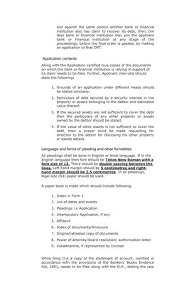 DRT Application Procedure and Guidelines | PDF | Lawsuit | Discovery (Law)