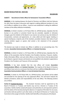 New Board Member Appointment Resolution | PDF | Board Of Directors ...