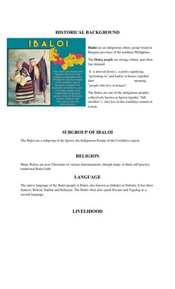 Ibaloi Tribe: Culture and Traditions | PDF