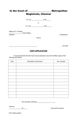 Certified Copy Application Formats | PDF | Lawsuit | Common Law