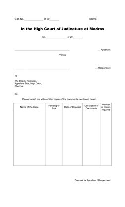 Certified Copy Application Formats | PDF | Lawsuit | Common Law