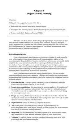 Project Activity Planning Overview | PDF | Project Management | Business