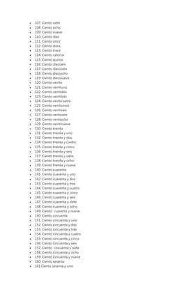 Números del 1 al 500 en letras | PDF